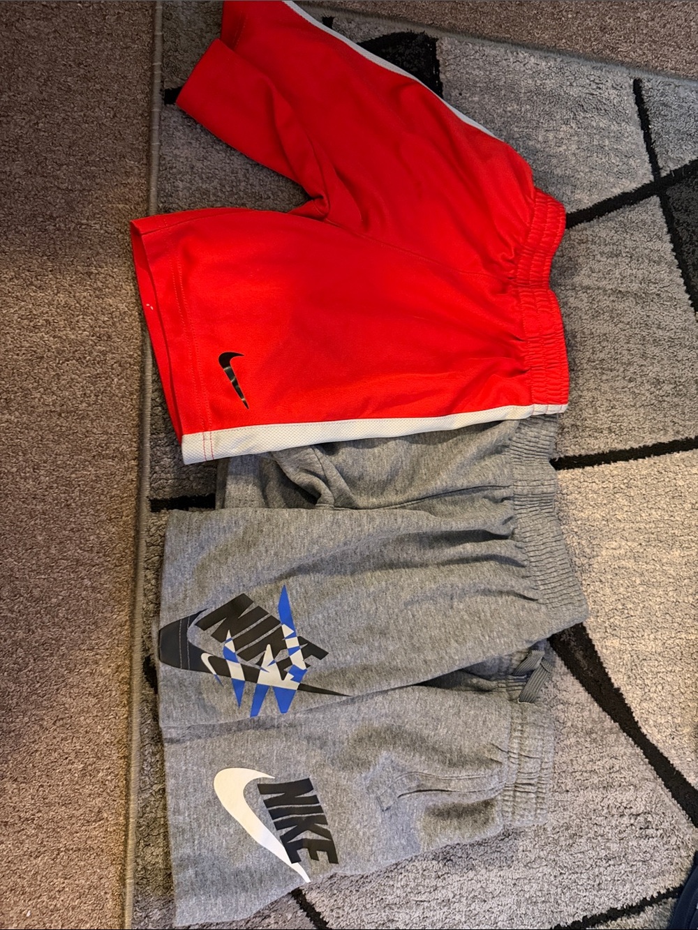 Nike Red Kids Athletic Shorts with White Trim